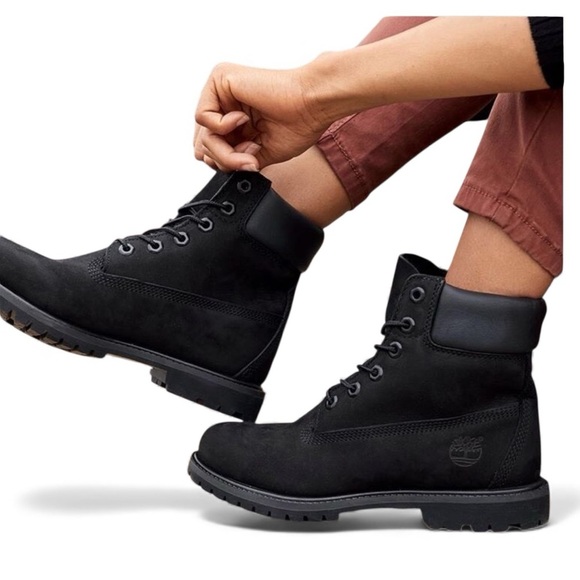 Timberland Premium 6” Waterproof Boot Black Lace Up Women’s Size 7 NWT Y2K - Picture 1 of 16